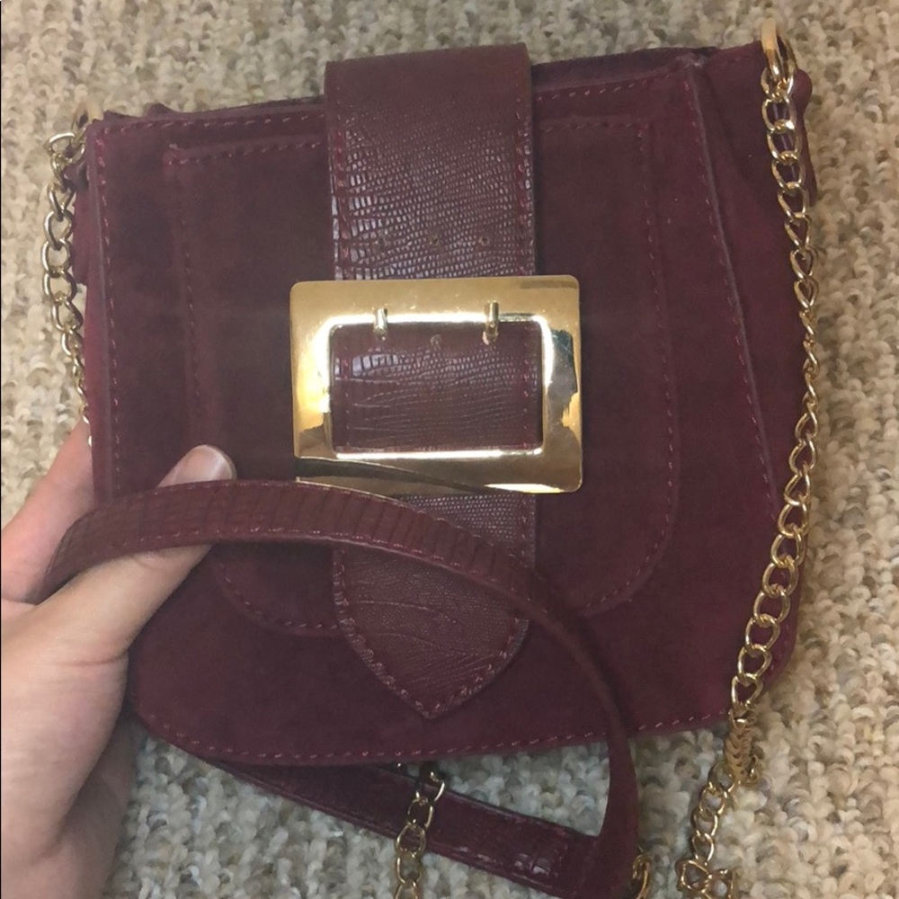Maroon Velvet Saddle  Bag
